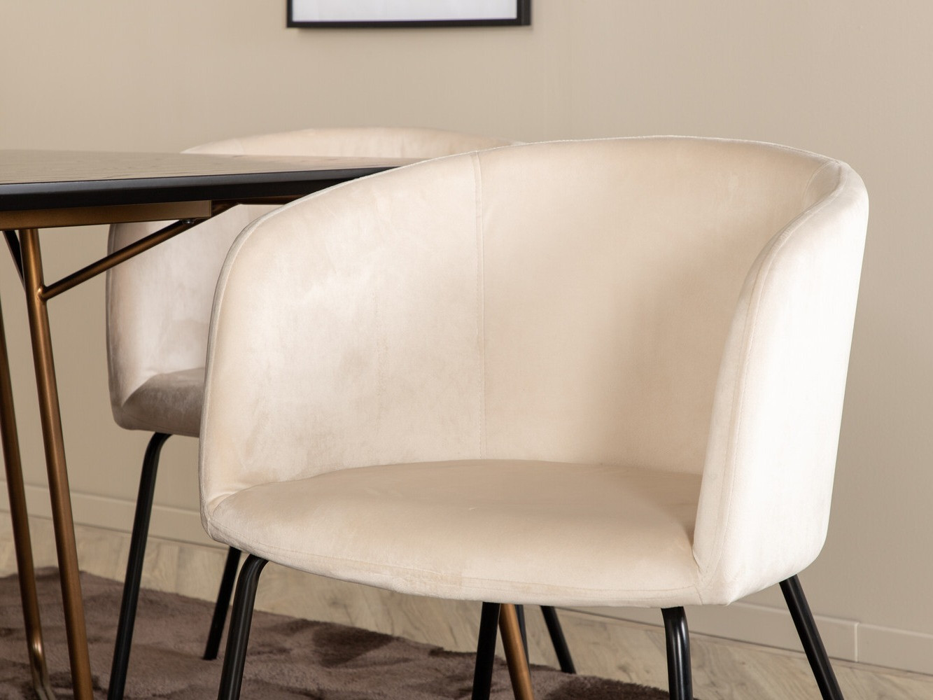 Ēdamistabas komplekts Dallas 4191 (Krēms + Melns)