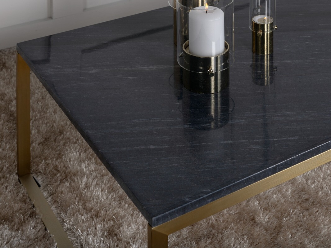 Žurnālu galdiņš Dallas 179 (Pelēks marmors + Zelta)