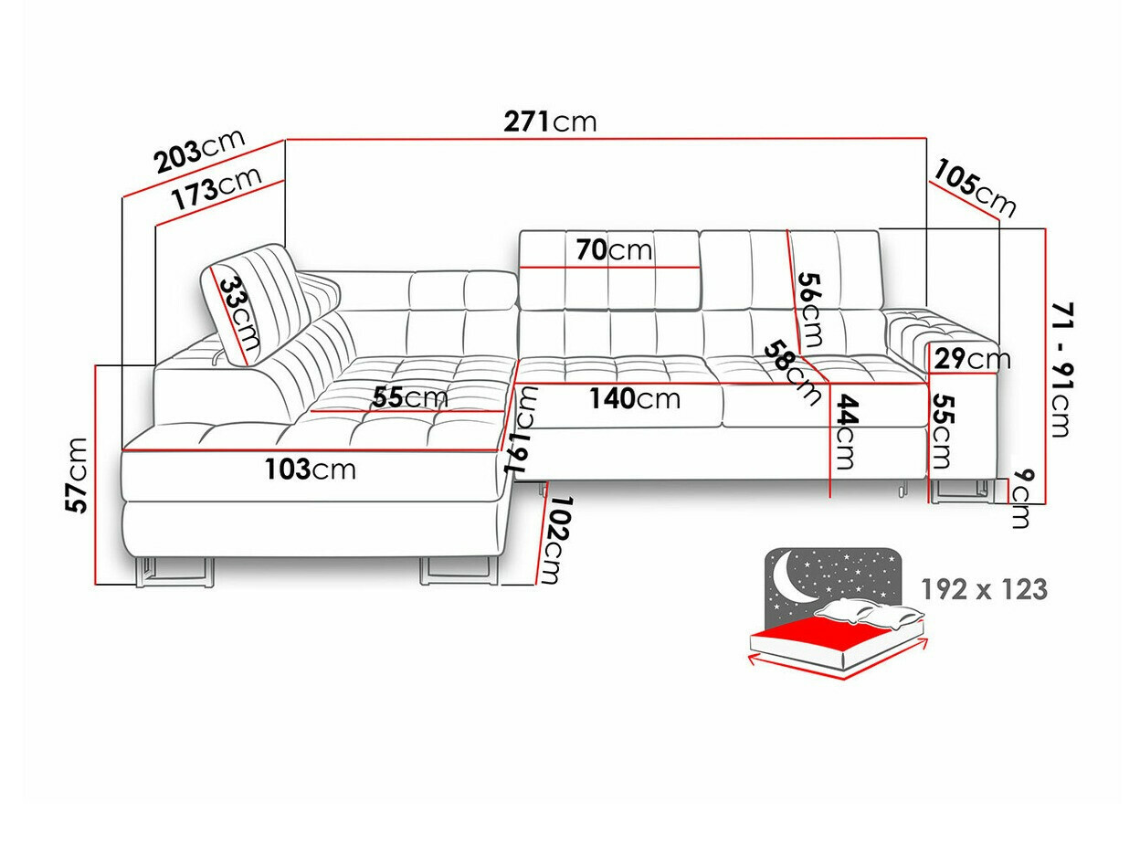 Угловой диван Comfivo 247 (Sorriso 04)