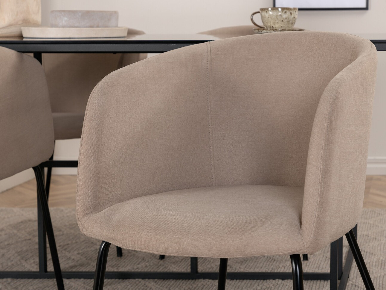 Ēdamistabas komplekts Dallas 3044 (Krēms + Melns)