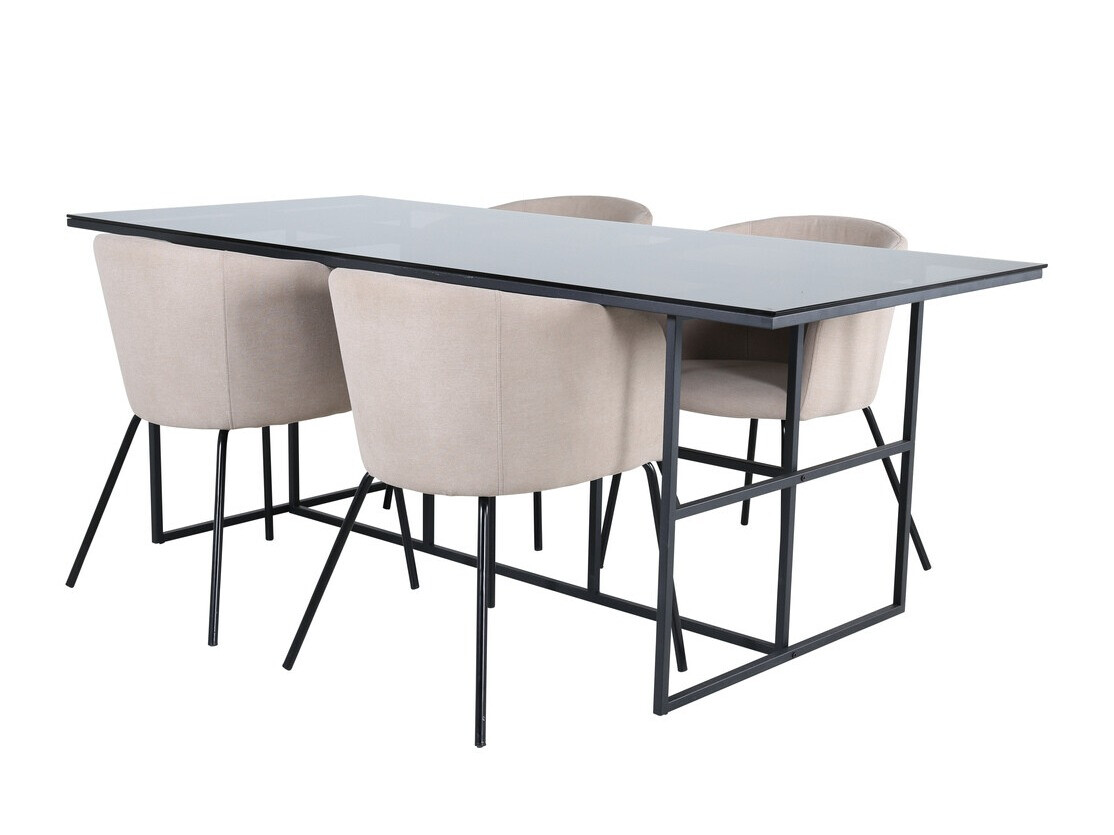 Ēdamistabas komplekts Dallas 3044 (Krēms + Melns)