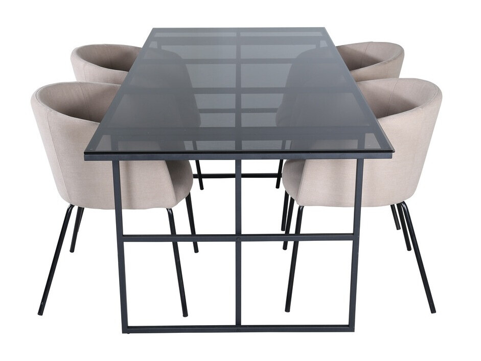 Ēdamistabas komplekts Dallas 3044 (Krēms + Melns)