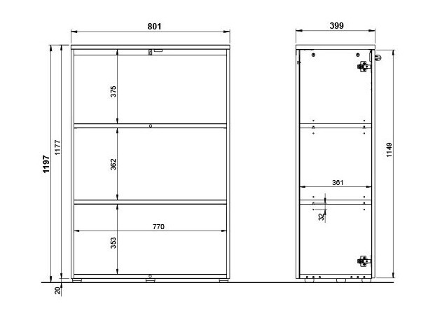 Шкафчик Eliromo 102 (Графит + Внук дуб)
