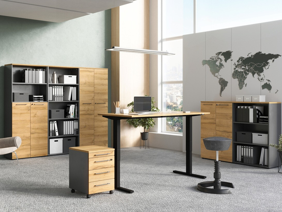 Skapis Eliromo 102 (Grafīts + Grandson ozols)