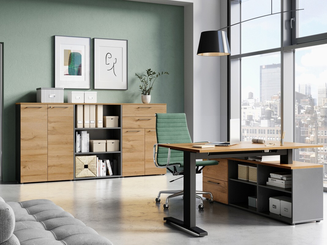 Skapis Eliromo 102 (Grafīts + Grandson ozols)