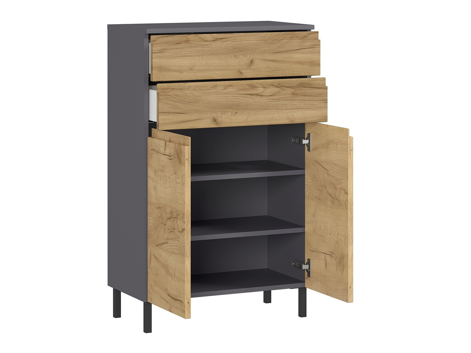 Hапольные шкафчик для ванной Talmira 104 (Графит + Внук дуб)