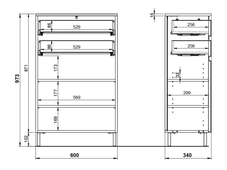 Hапольные шкафчик для ванной Talmira 104 (Графит + Внук дуб)