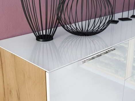 Kомод Sacramento 301 (Navarra дуб + Глянцевый белый)