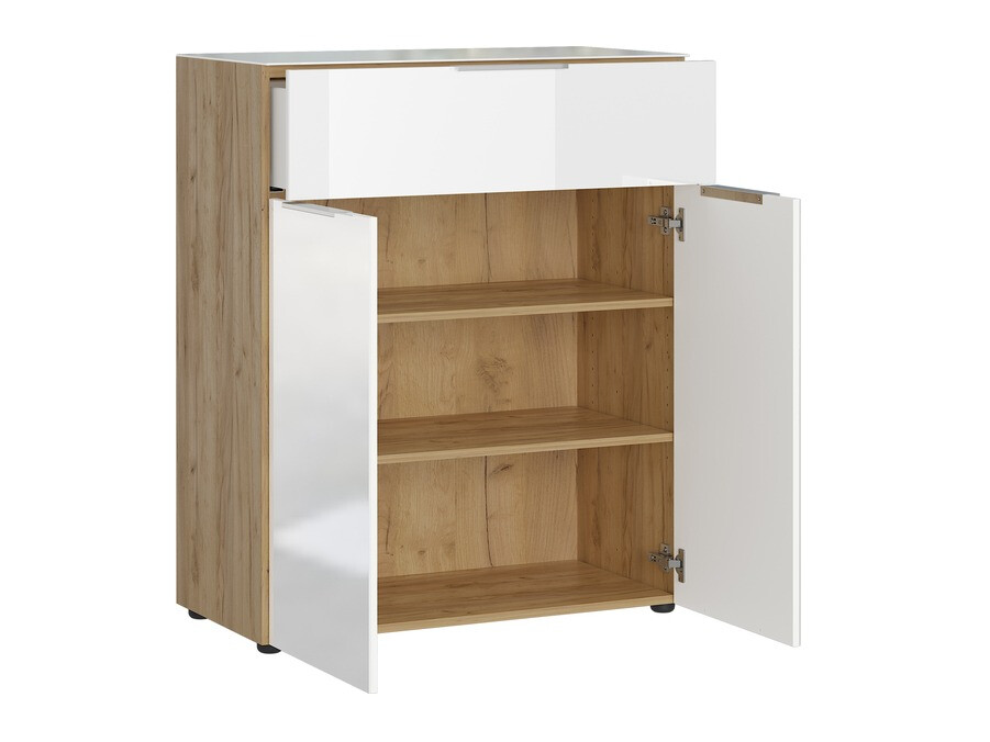 Kumode Sacramento 301 (Navarra ozols + Glancēts balts)