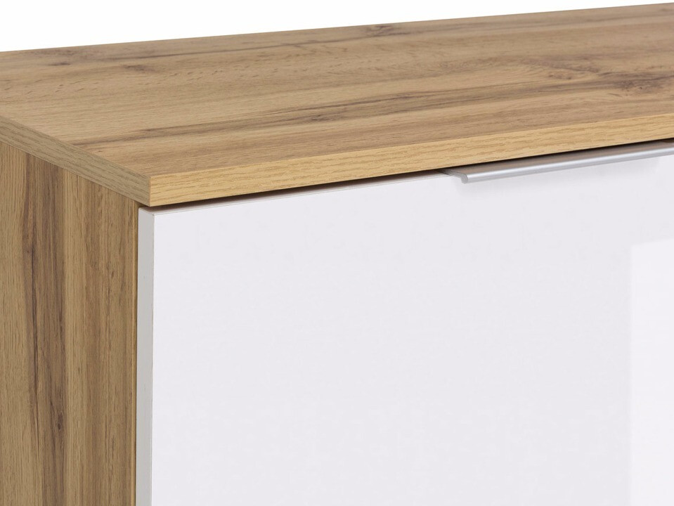 Skapis Tivetra 111 (Votan ozols + Glancēts balts)