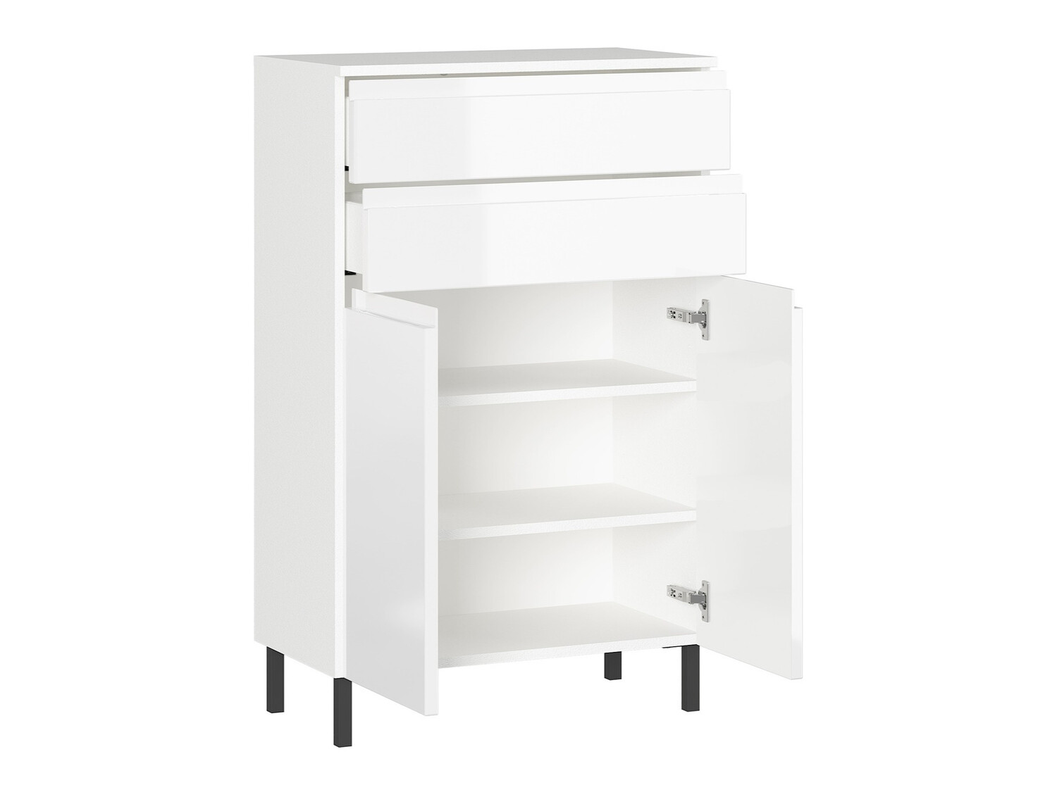 Stāvošs vannas skapītis Talmira 104 (Balts + Glancēts balts)