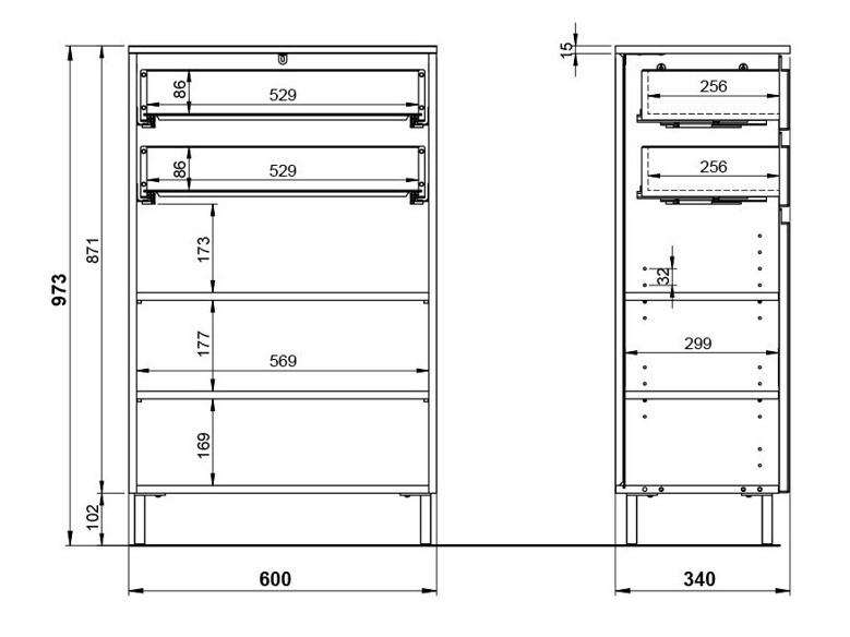 Stāvošs vannas skapītis Talmira 104 (Balts + Glancēts balts)