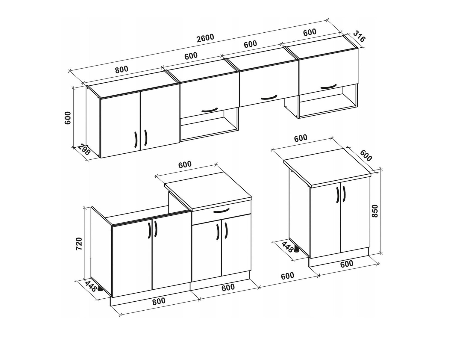 Virtuves komplekts Houston 858 (Glancēts balts + Sonomas ozols)