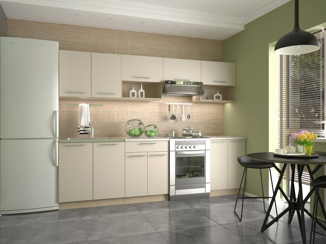 Virtuves komplekts Houston 858 (Krēms + Sonomas ozols)