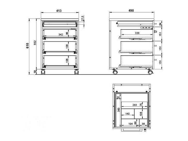 Atvilktņu bloks Eliromo 107 (Gaiši pelēks)
