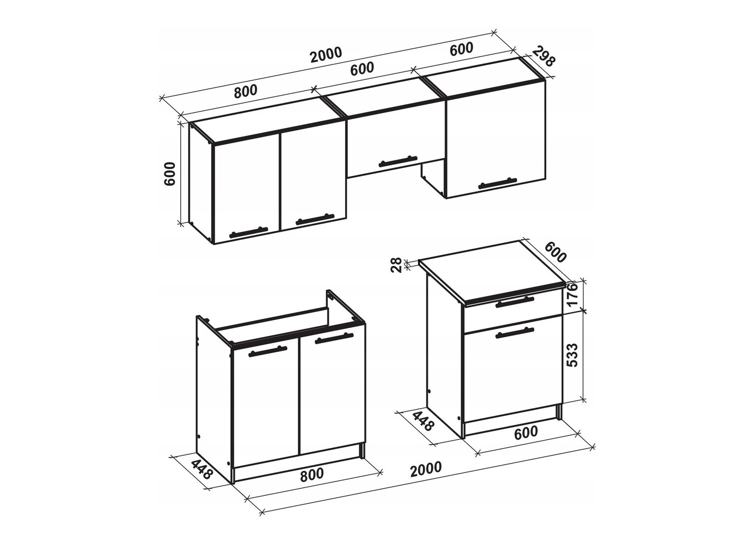 Кухонный гарнитур Houston 857 (Крем + Сонома Дуб)