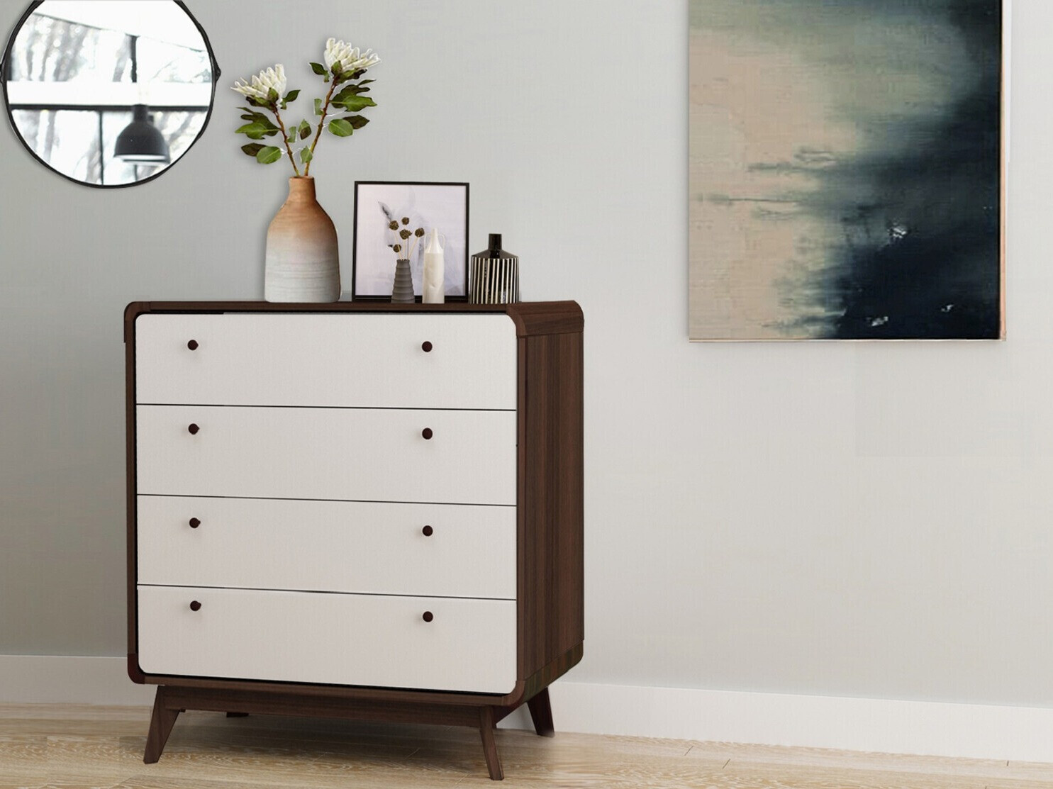 Kомод Elbtena 112 (Орех + Белый)