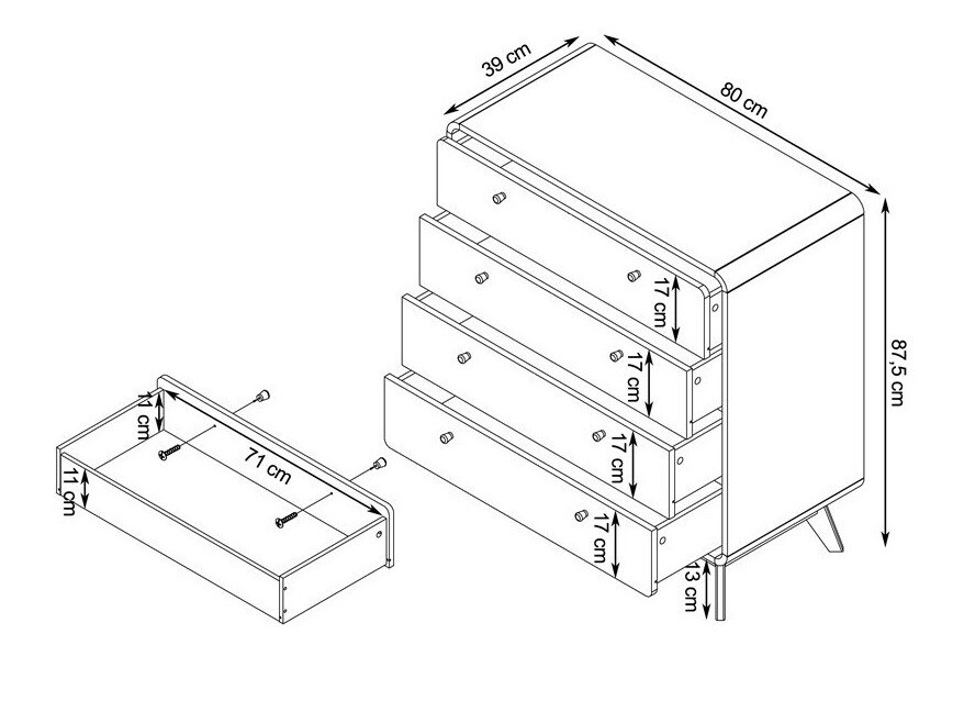 Kомод Elbtena 112 (Орех)