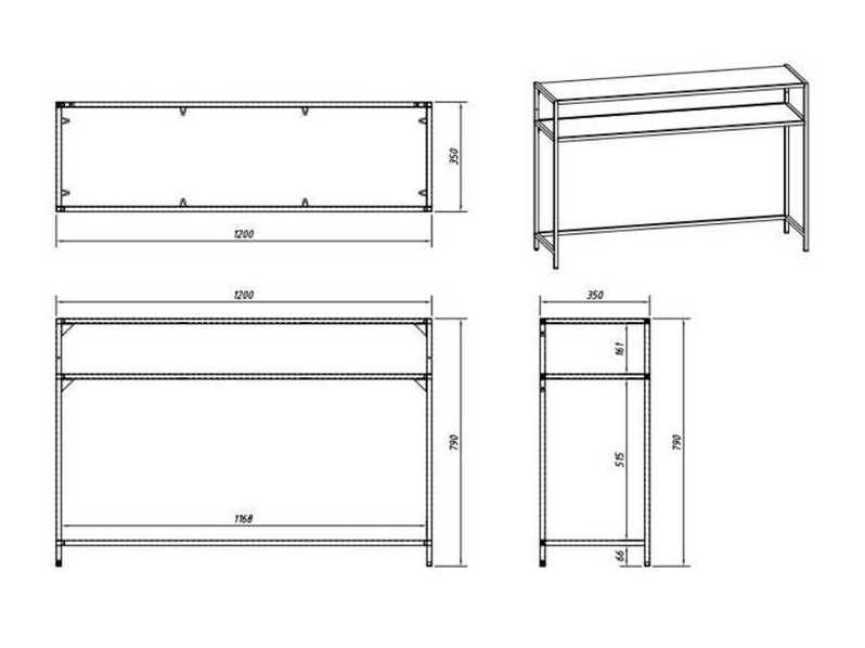 Консоль Norsica Sevferi 126 (Черный пепел + Чёрный)
