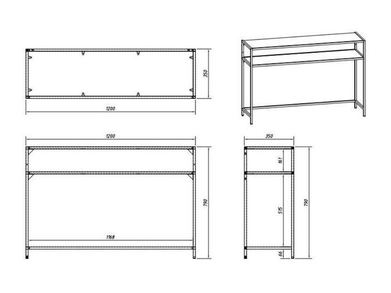 Консоль Norsica Sevferi 126 (Дикий дуб + Чёрный)