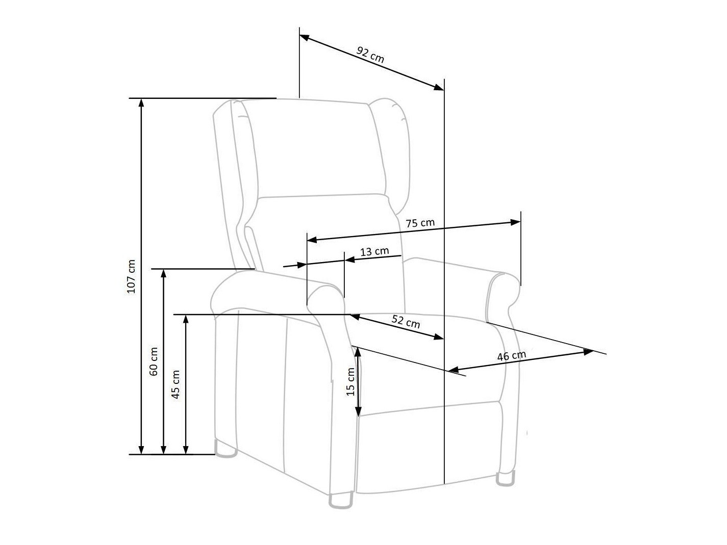 Krēsls reglainer Houston 854 (Pelēks)