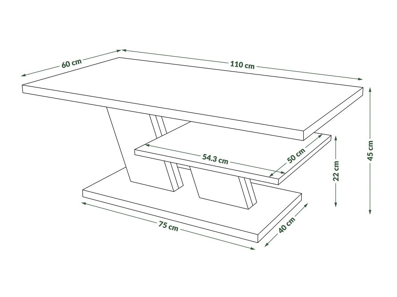 Žurnālu galdiņš Glendale 101
