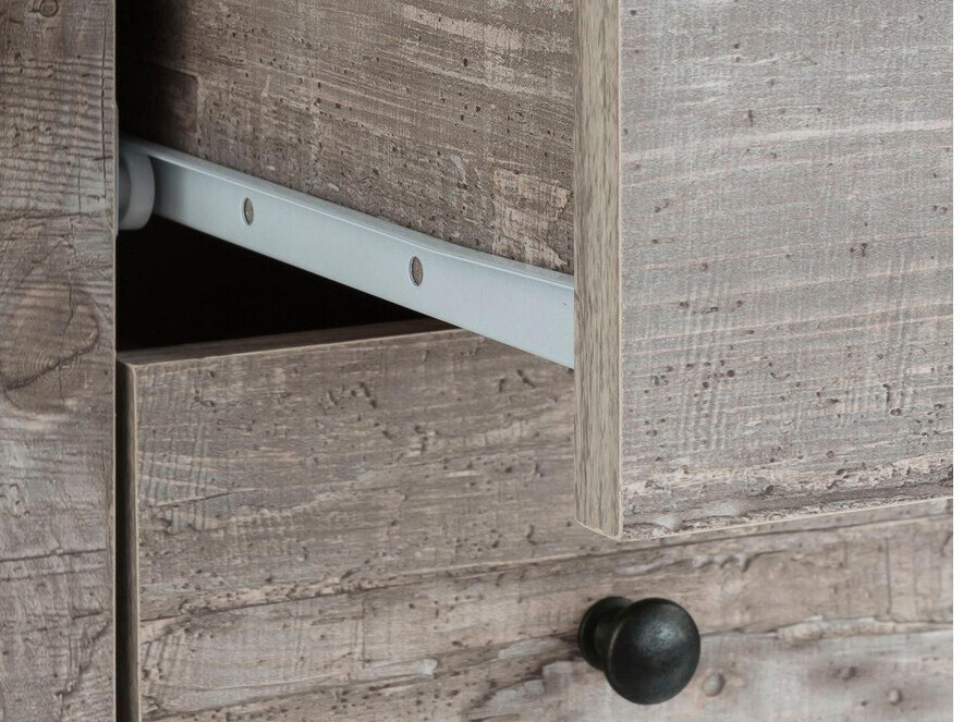 Hапольный шкафчик для ванной Larnovo 105 (Серый дуб + Чёрный)