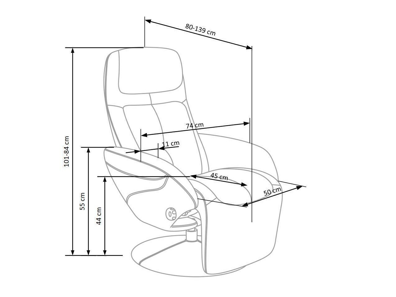 Krēsls reglainer Houston 492 (Kapučīno)