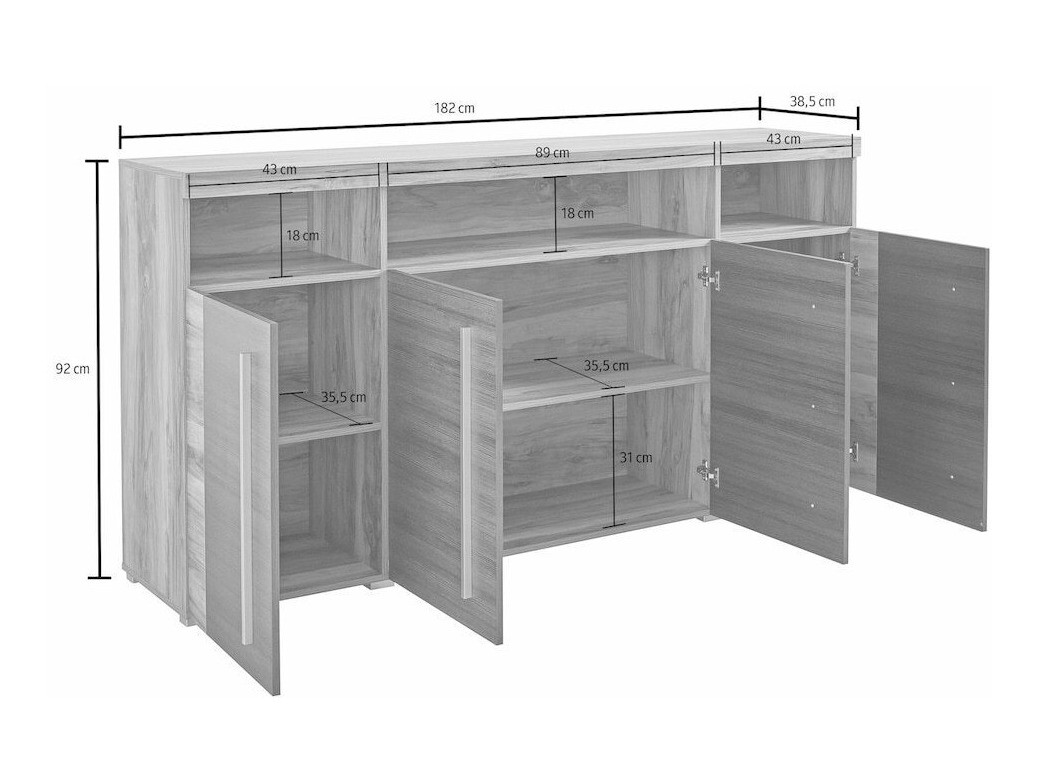 Skapis Sorciro 107 (Rieksts + Tumšs ozols)