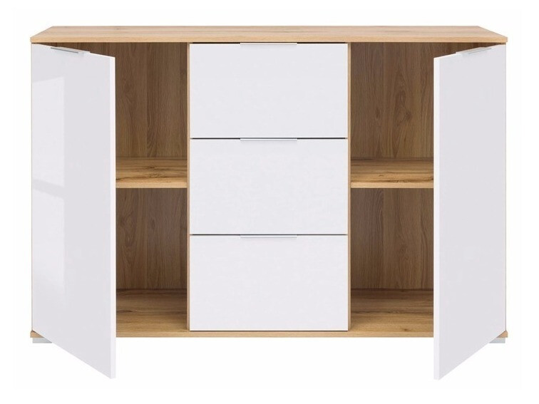 Kомод Tivetra 101 (Дуб вотан + Глянцевый белый)