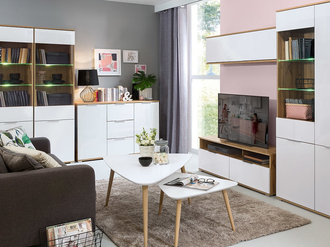 Kumode Tivetra 101 (Votan ozols + Glancēts balts)