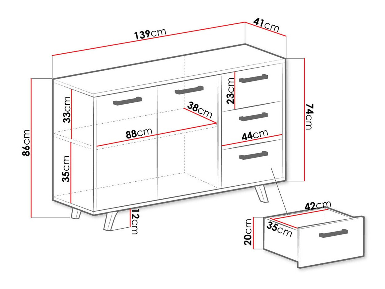 Mēbeļu komplekts Dortivu 121 (Zils)