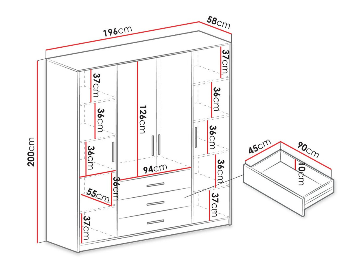 Mēbeļu komplekts Dortivu 121 (Zils)