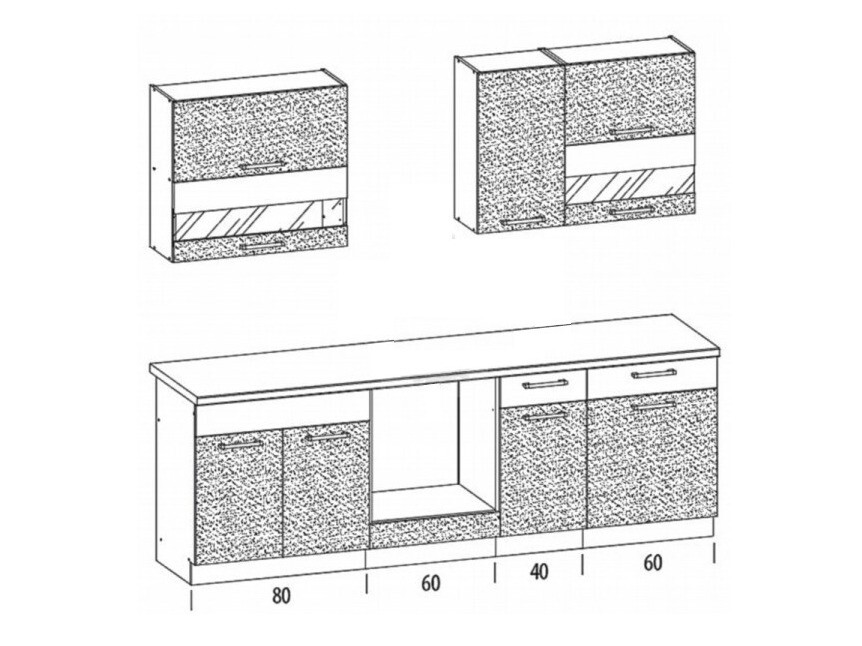 Модульный кухонный гарнитур Mode Dark 127