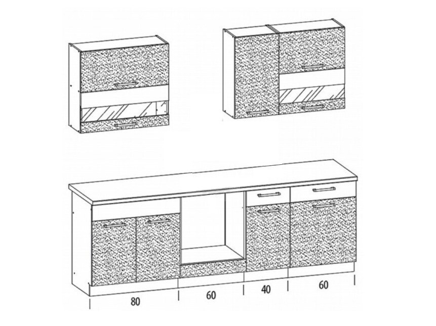 Модульный кухонный гарнитур Mode White 127