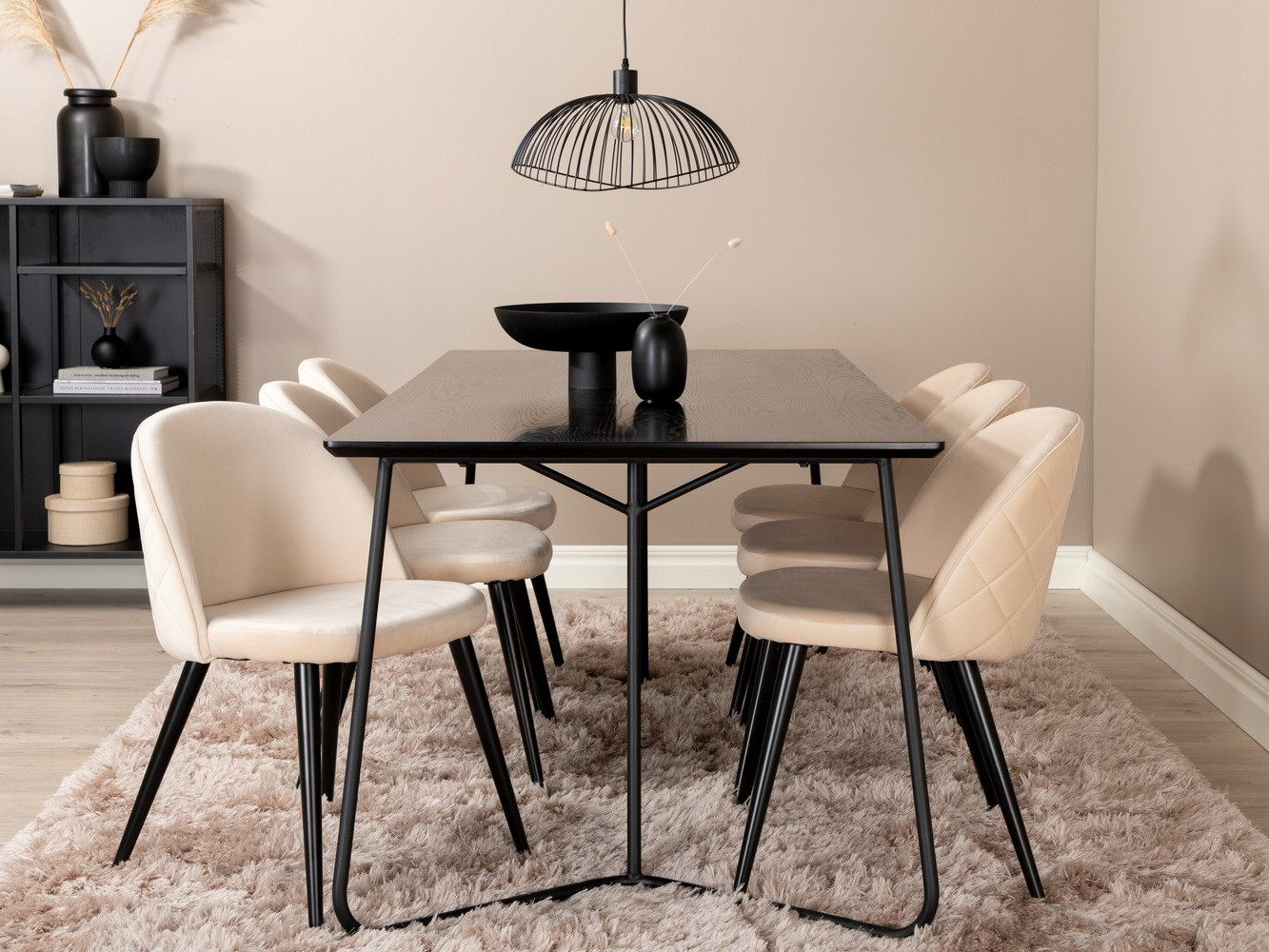 Обеденный гарнитур Dallas 2723 (Бежевый + Чёрный)