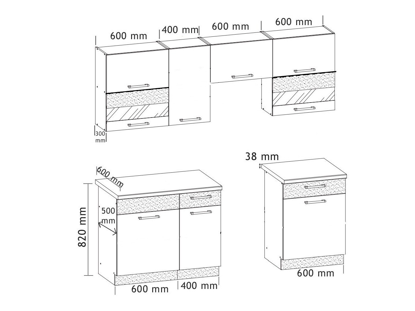 Virtuves komplekts Mode Dark 126