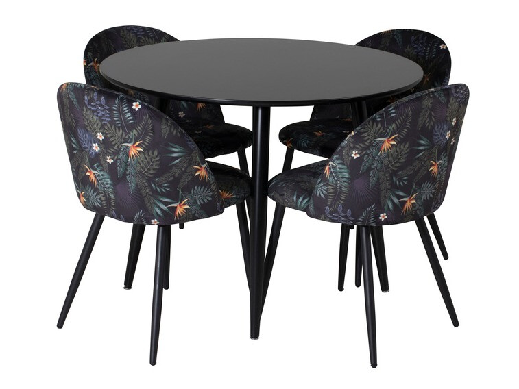 Стул Dallas 153 (Цветочный узор + Чёрный)