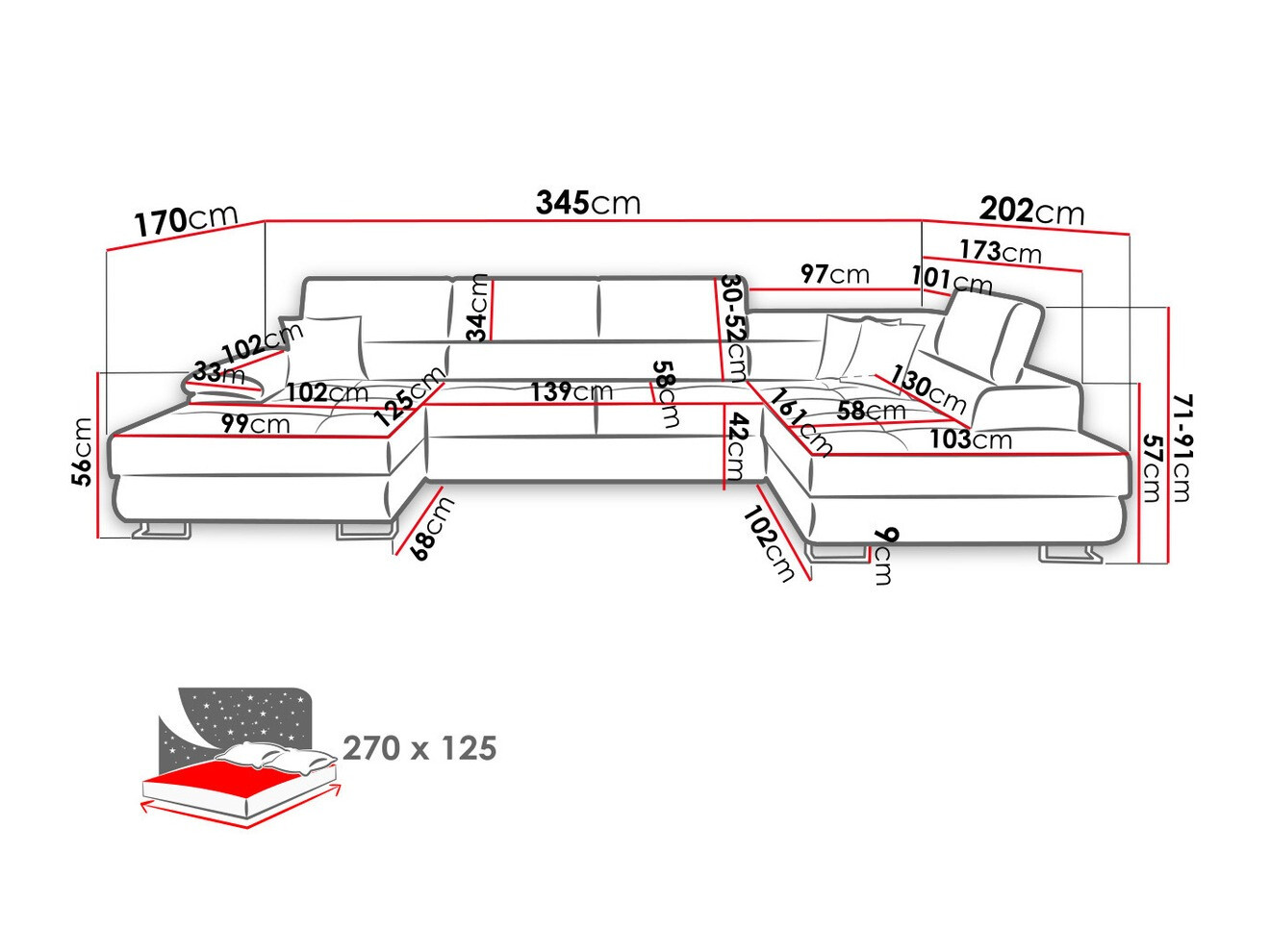 Stūra dīvāns Comfivo 190 (Alfa 17)