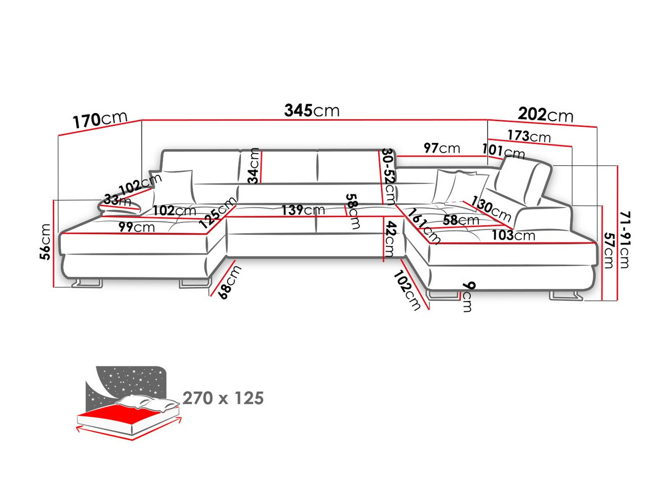 Stūra dīvāns Comfivo 190 (Soft 011 + Lux 06 + Soft 011)
