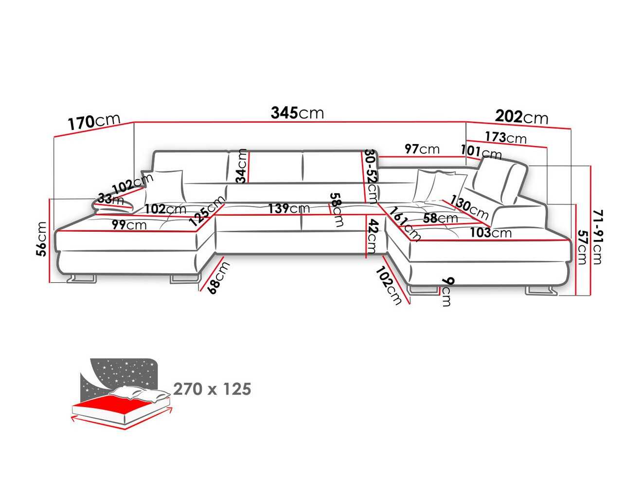 Угловой диван Comfivo 190 (Magic Velvet 2217 + Magic Velvet 2219)