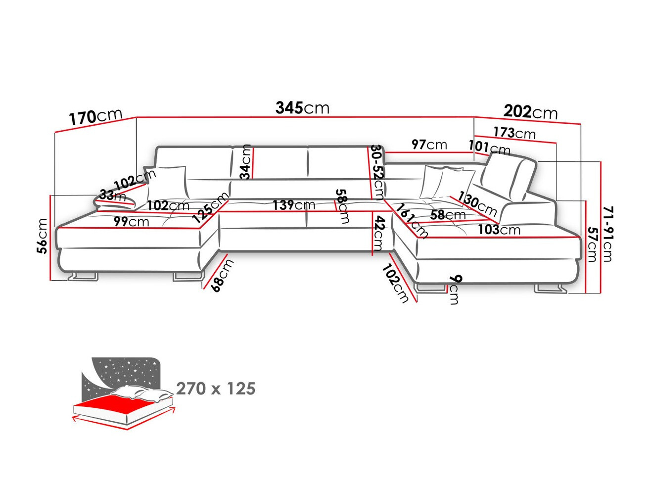 Угловой диван Comfivo 190 (Soft 011 + Lux 06 + Soft 011)