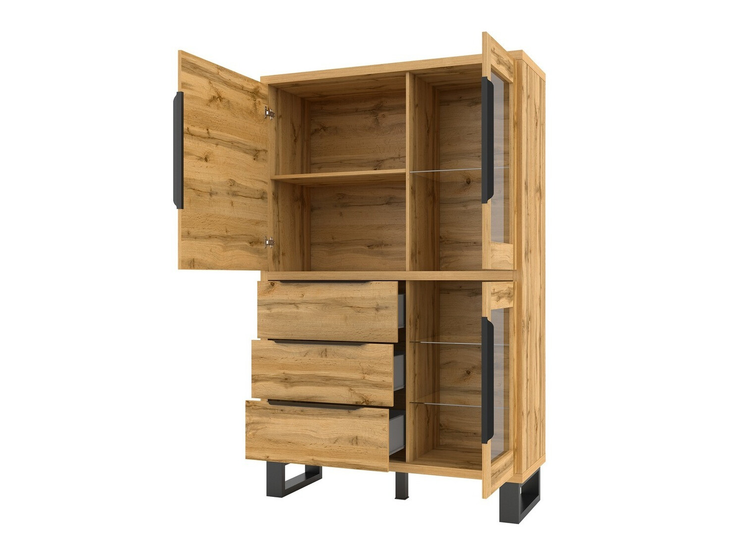 Plaukts Avicavu 104 (Votan ozols + Melns)