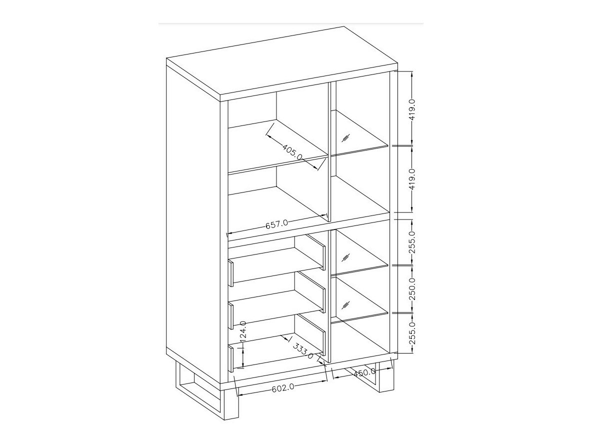 Plaukts Avicavu 104 (Votan ozols + Melns)