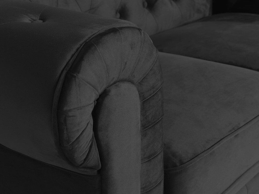 Chesterfield dīvāns Manor House Ophfenu 105 (Melns)