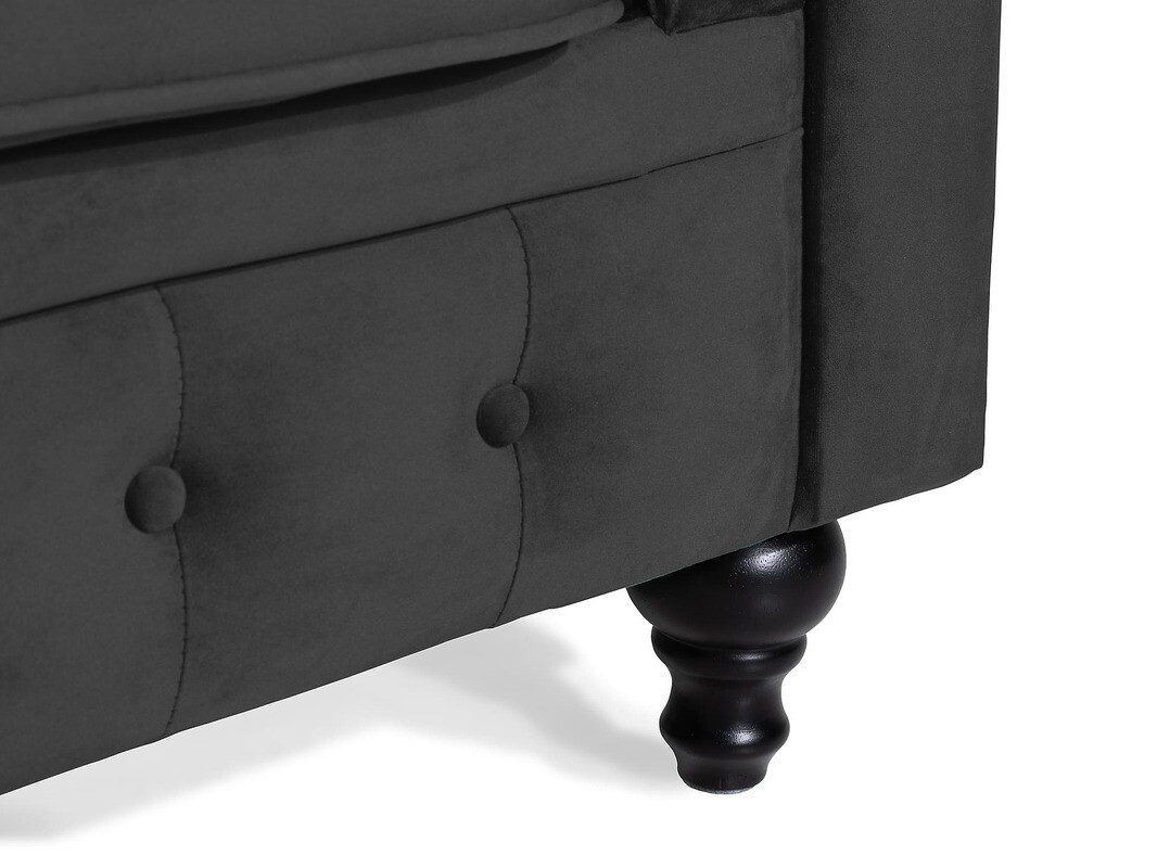 Chesterfield dīvāns Manor House Ophfenu 105 (Melns)