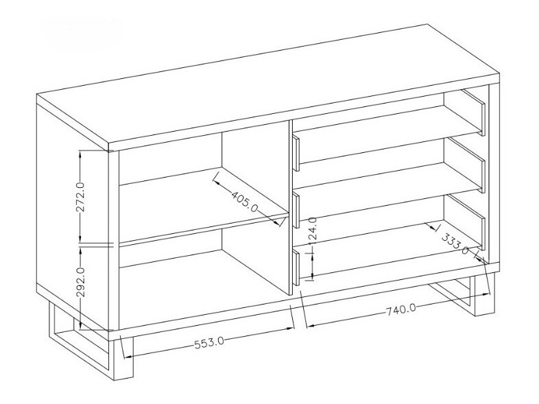 Kомод Avicavu 109 (Дуб вотан + Чёрный)