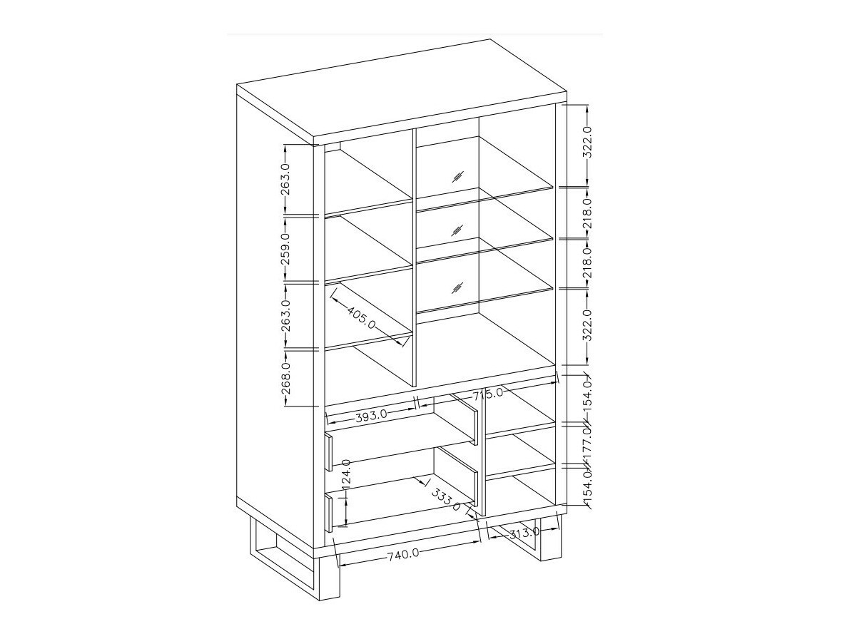 Plaukts Avicavu 105 (Votan ozols + Melns)