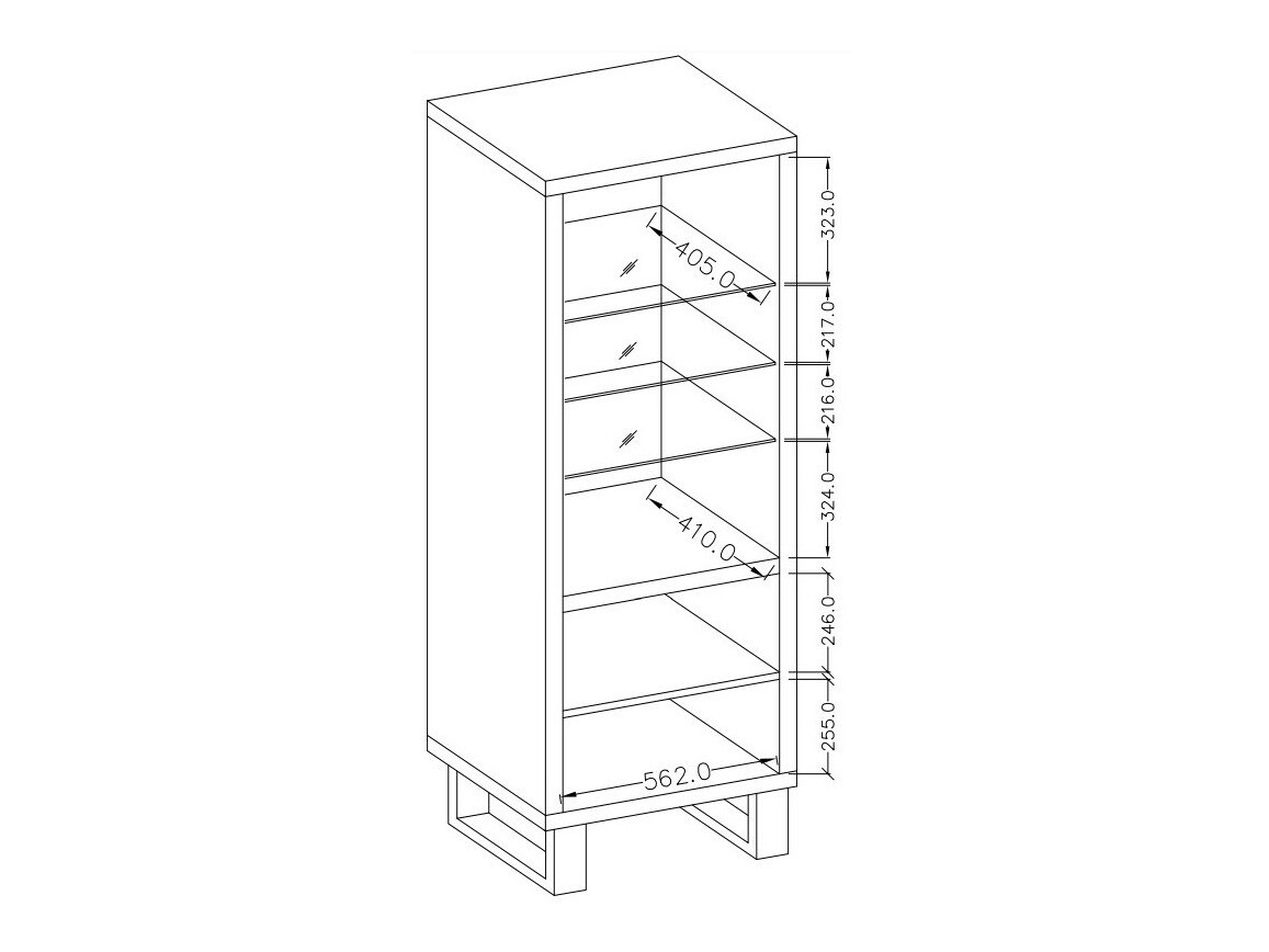 Plaukts Avicavu 108 (Votan ozols + Melns)