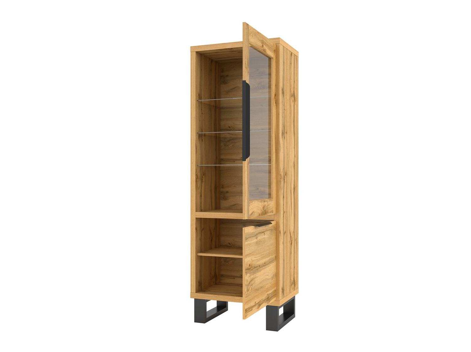 Стеллаж Avicavu 108 (Дуб вотан + Чёрный)